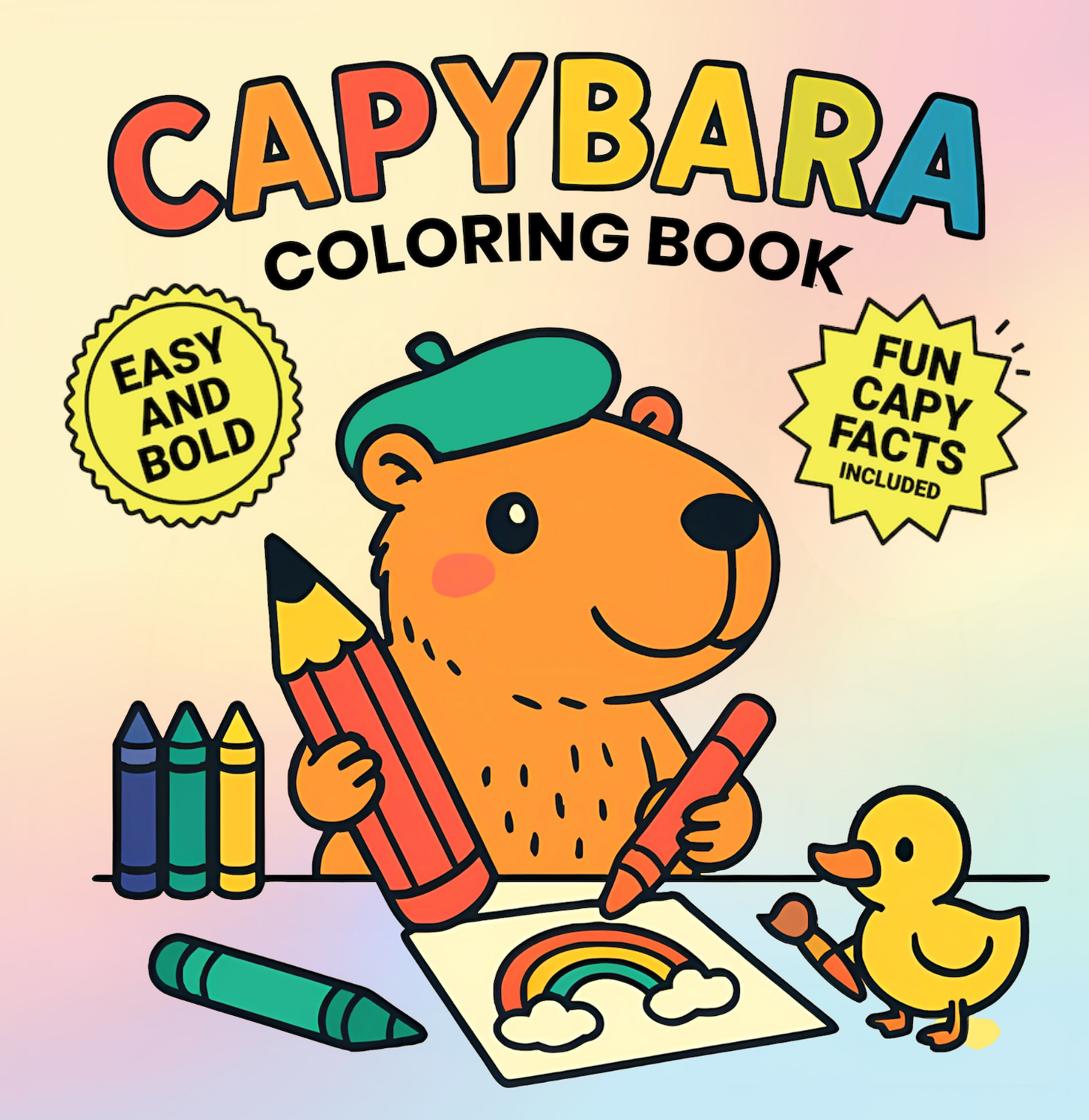 Capybara Coloring Book Cover